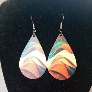 NWT Bohemian Multicolor Wooden Earrings
